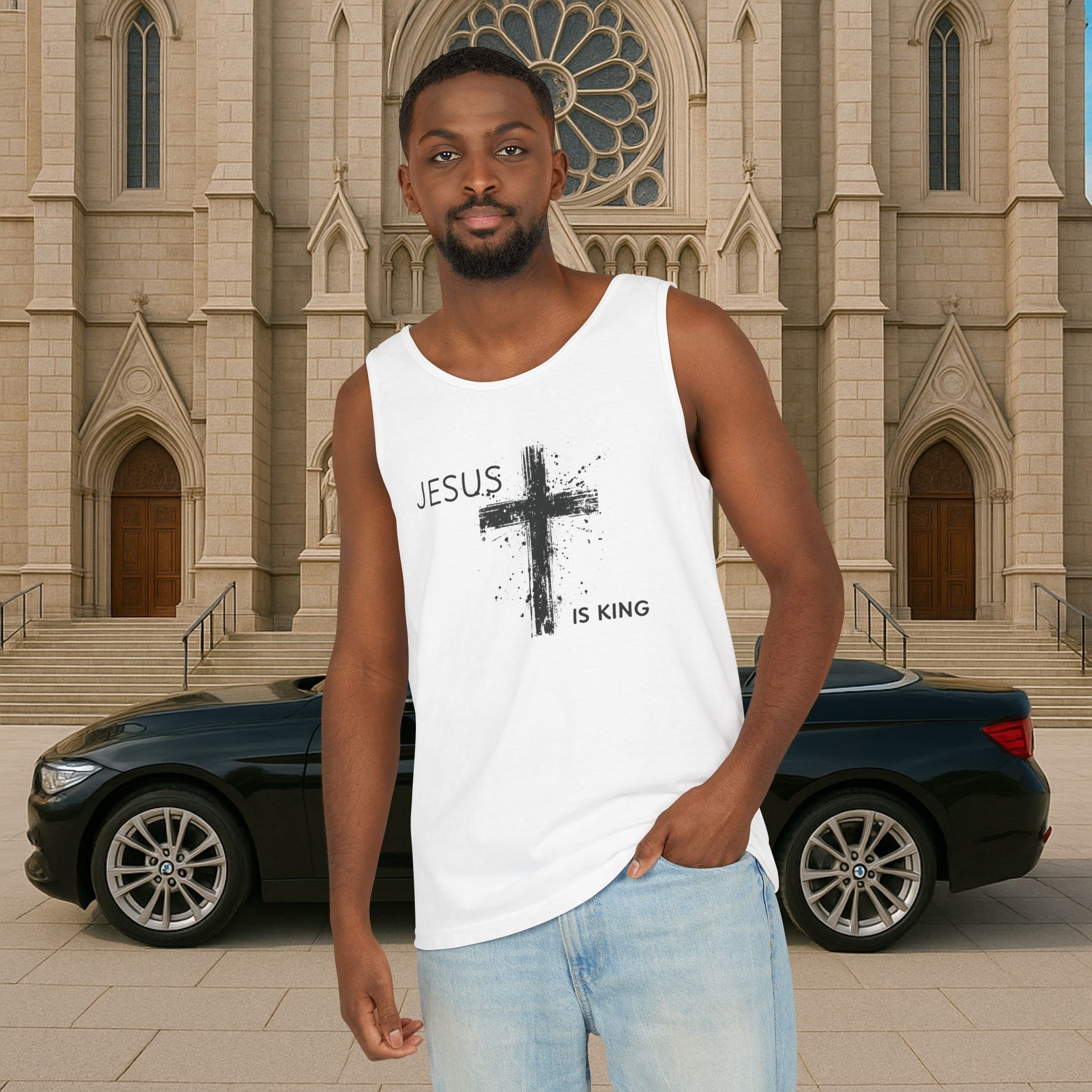 Jesus Is King Unisex Relaxed Fit Tank Top - My Faith My Father