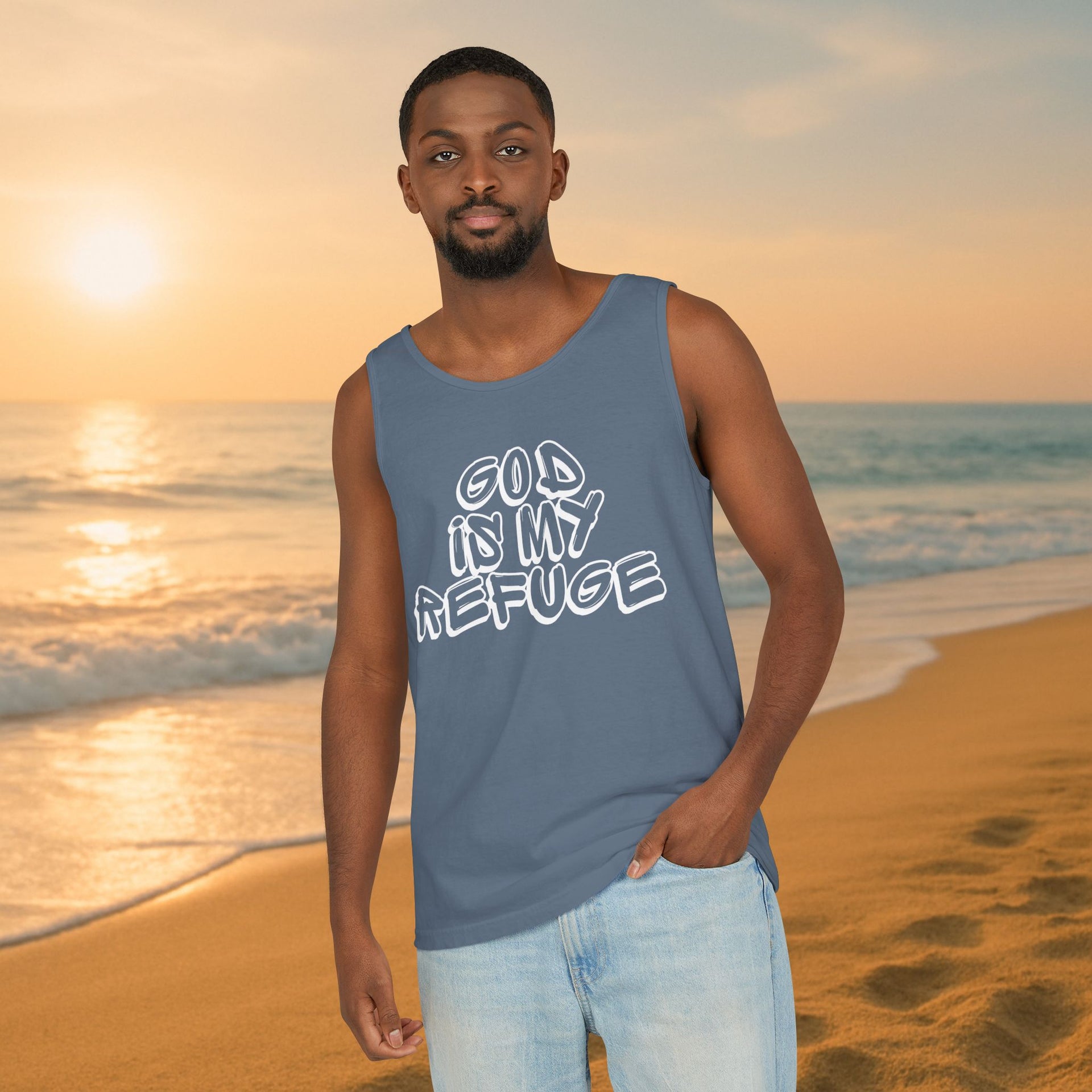 God is My Refuge Unisex Relaxed Fit Tank Top - My Faith My Father