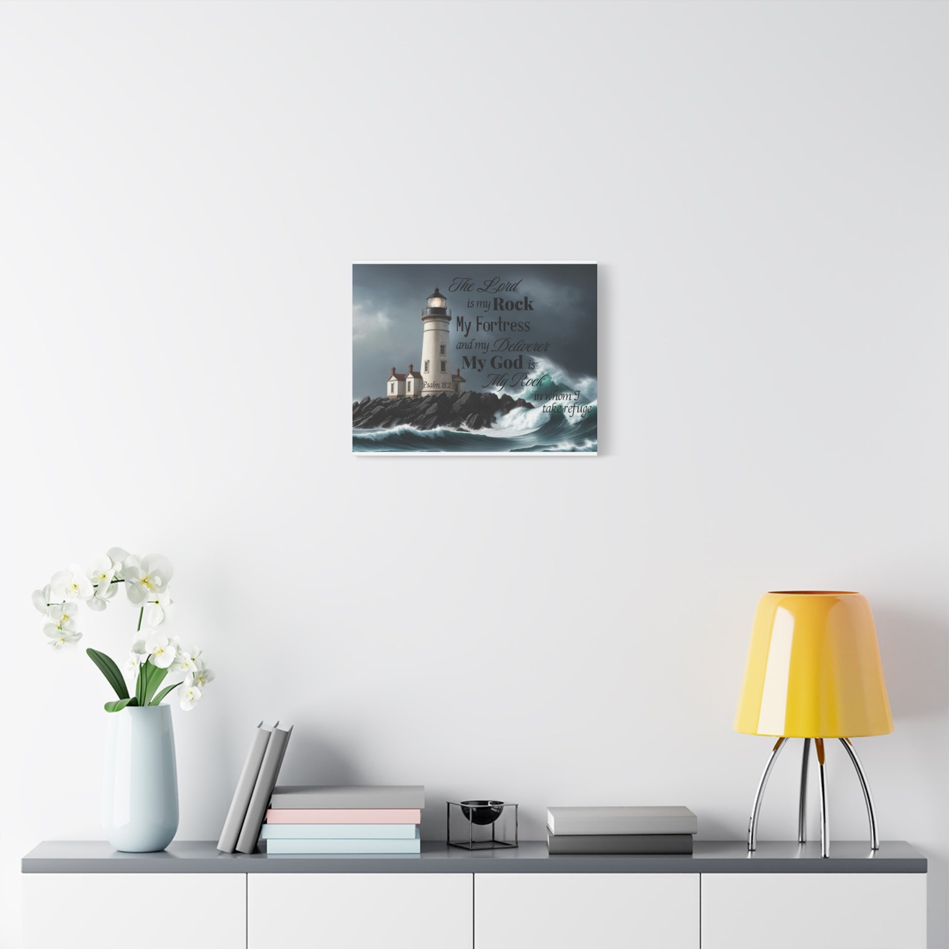 Psalm 18:2 Lighthouse Matte Canvas Wall Art - My Faith My Father