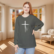 Cross With Faith Unisex Relaxed Fit Long Sleeve T-Shirt - My Faith My Father