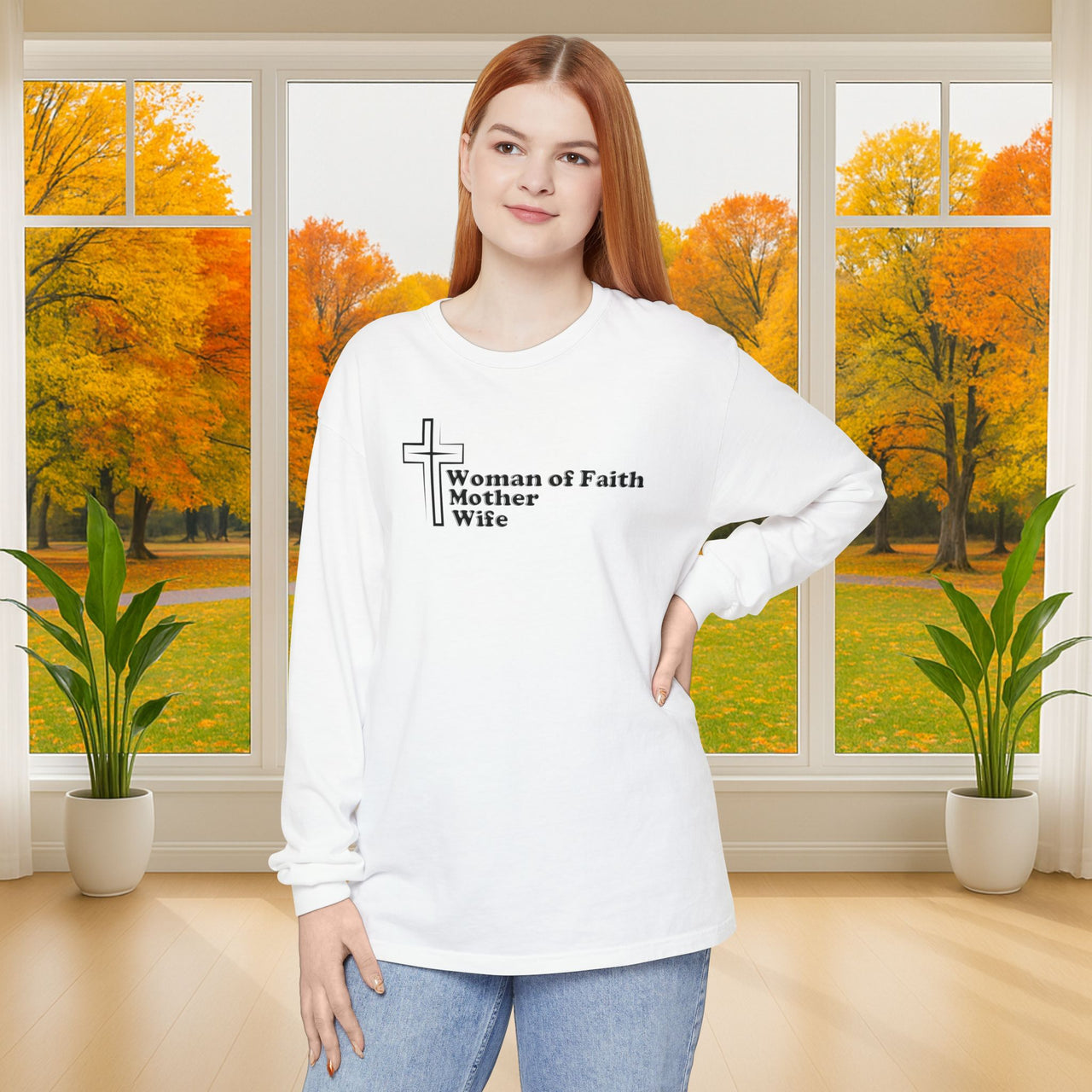 Woman of Faith, Mother, Wife Unisex Relaxed Fit Long Sleeve T-Shirt - My Faith My Father