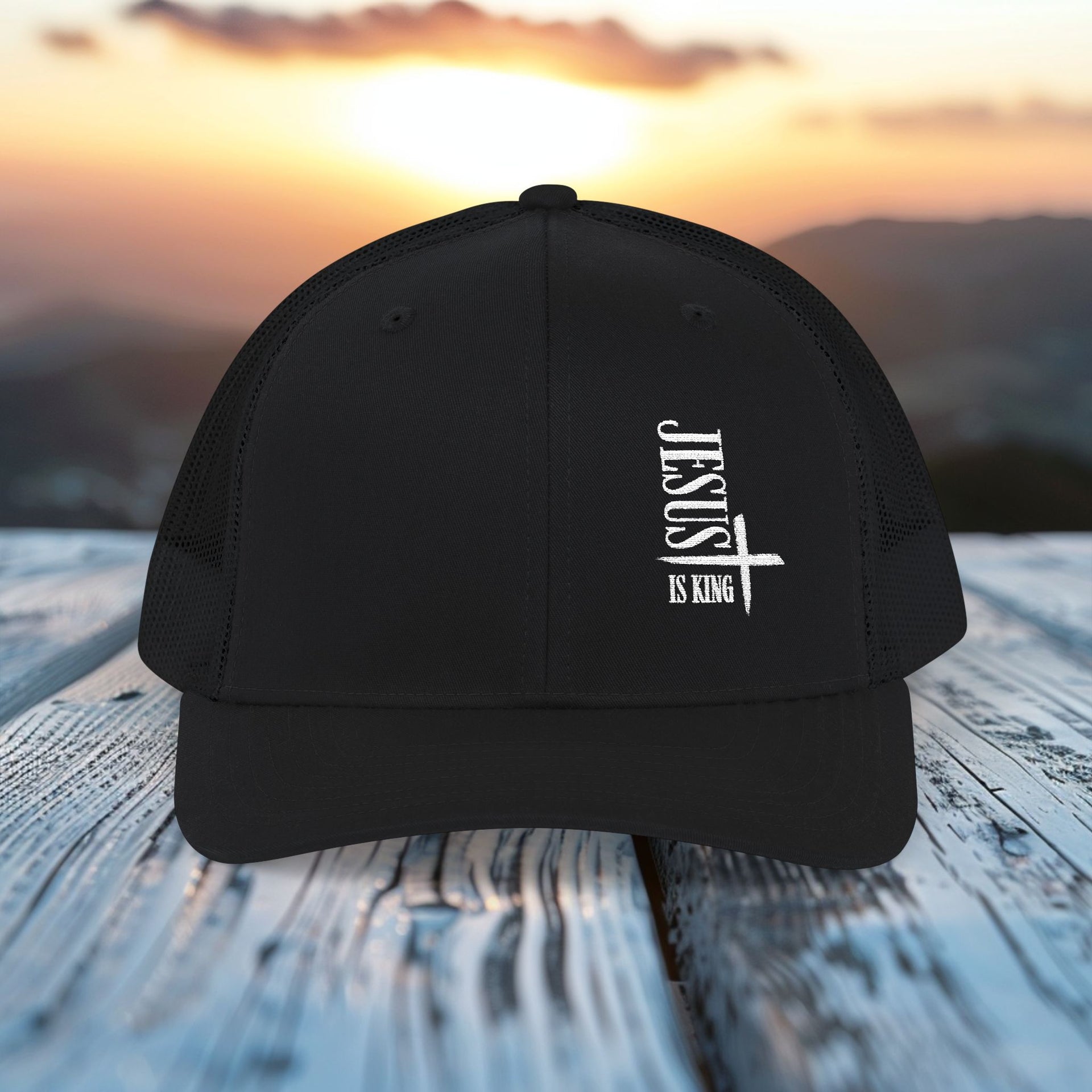 Jesus Is King Snapback Trucker Hat - My Faith My Father