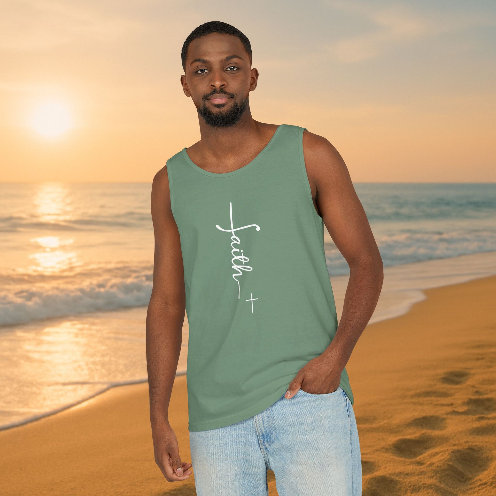 Faith + Cross Unisex Relaxed Fit Tank Top - My Faith My Father