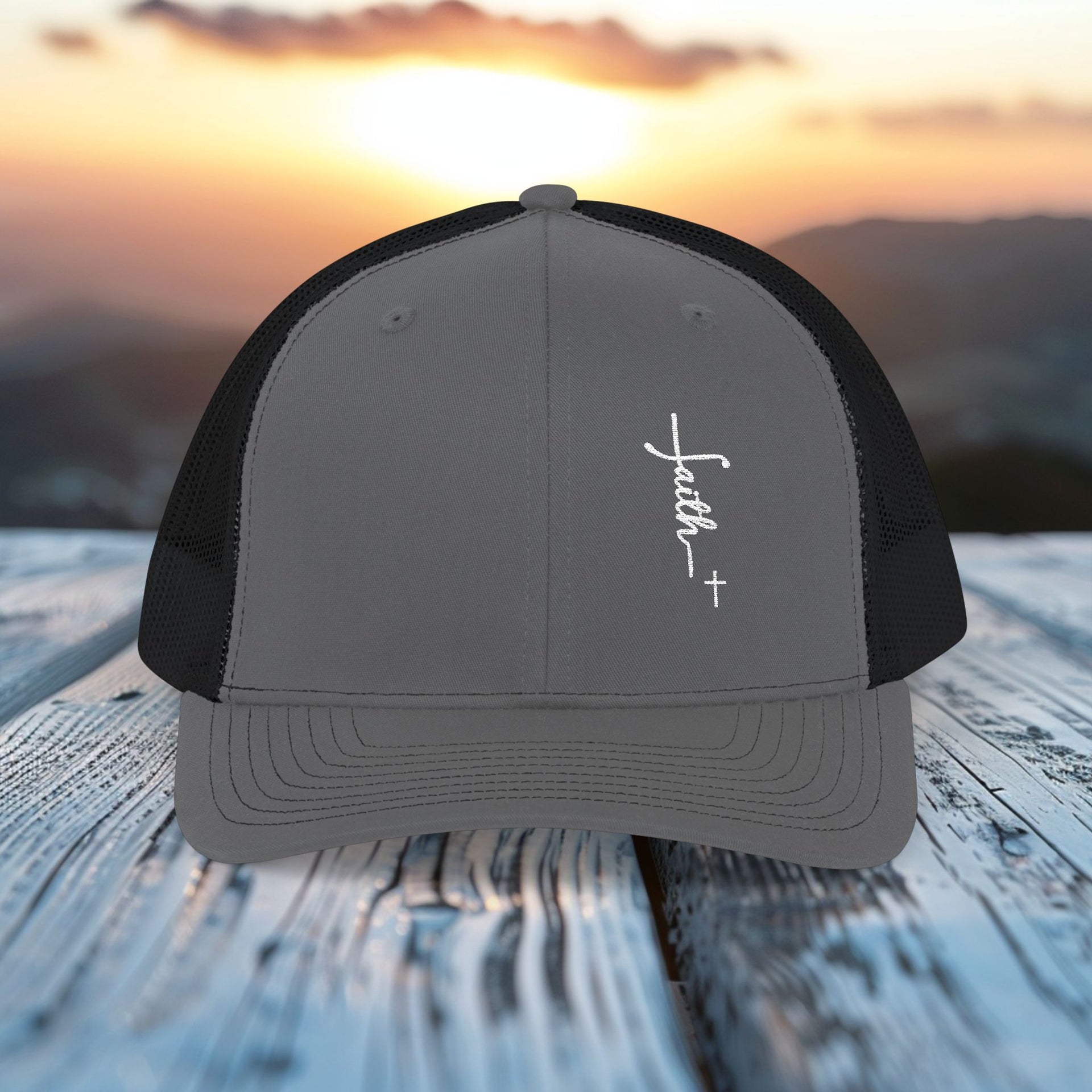 Faith + Cross Snapback Trucker Hat - My Faith My Father