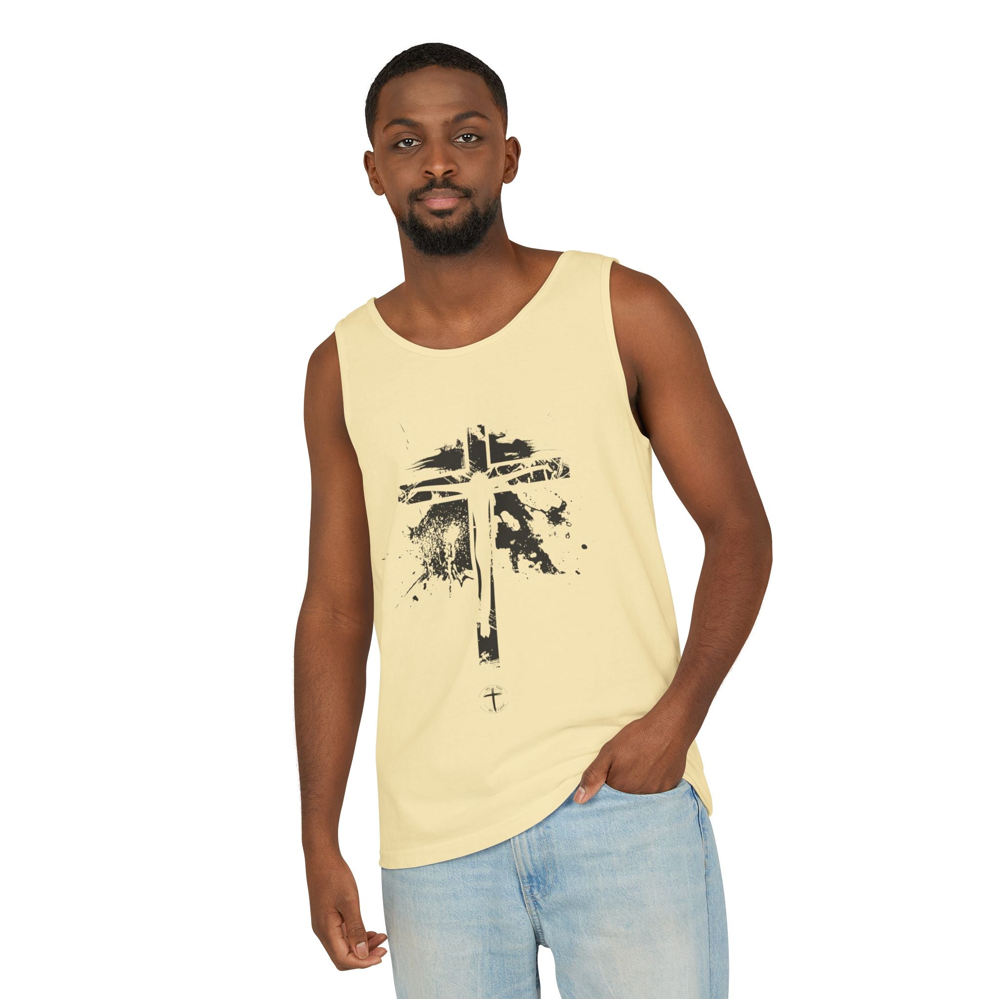 Jesus On Cross Relaxed Fit Tank Top