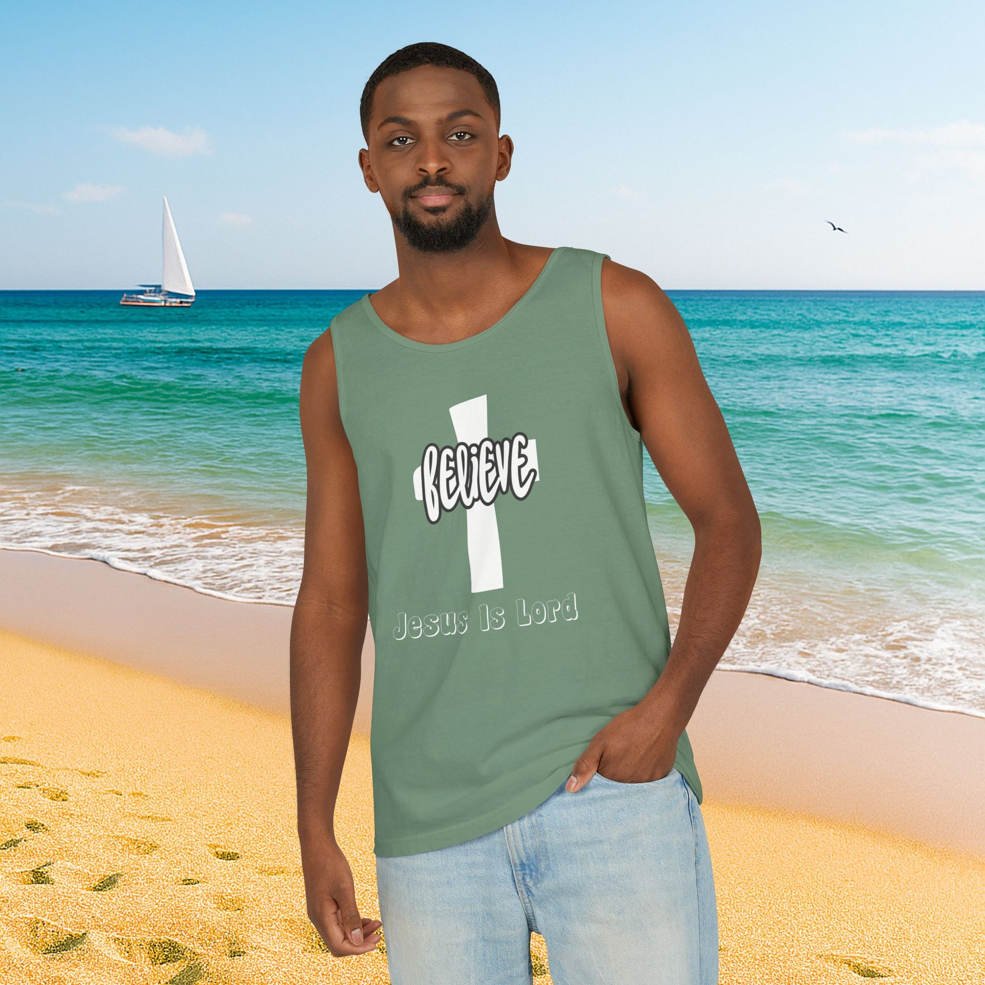 Believe Jesus Is Lord Unisex Relaxed Fit Tank Top - My Faith My Father