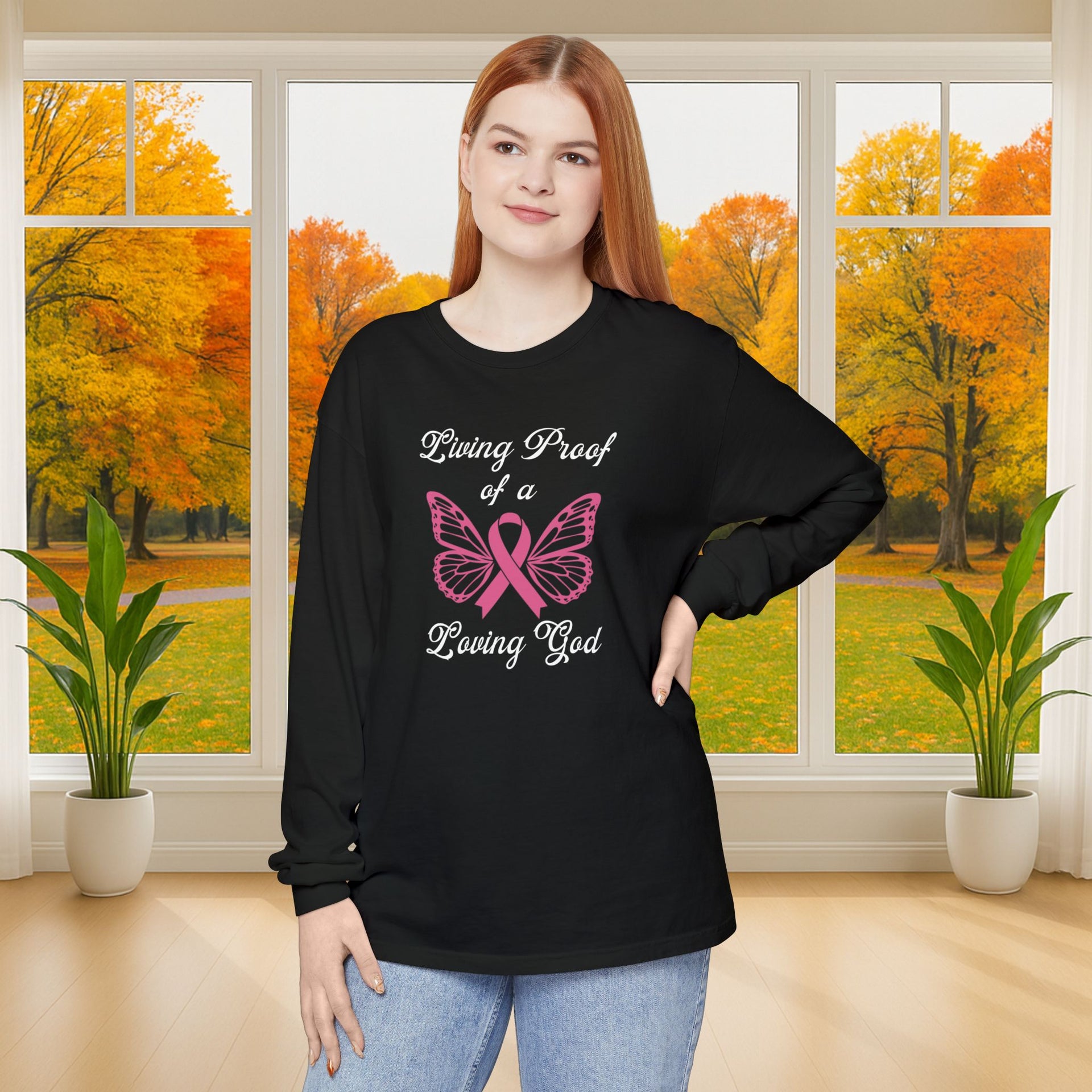 Living Proof Of A Loving God Butterfly Unisex Relaxed Fit Long Sleeve T-Shirt - My Faith My Father