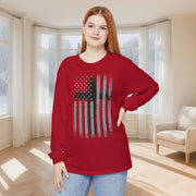 Flag With Cross Unisex Relaxed Fit Long Sleeve T-Shirt - My Faith My Father