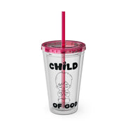 Child of God (Boy) Sunsplash 16oz Tumbler With Straw - My Faith My Father