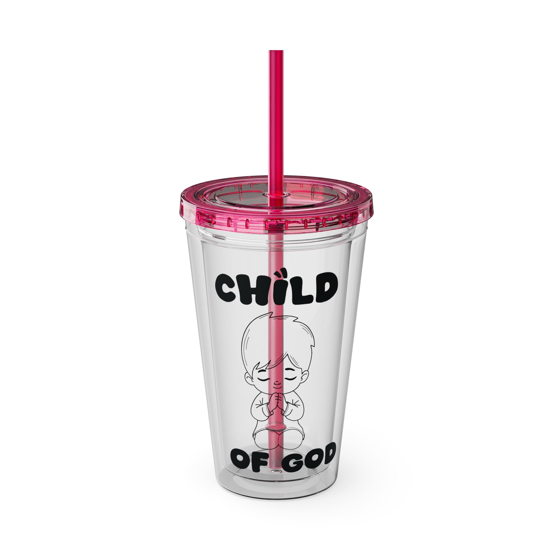 Child of God (Boy) Sunsplash 16oz Tumbler With Straw - My Faith My Father