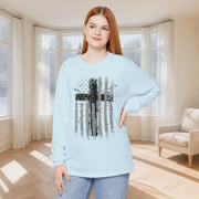 Flag With Cross Unisex Relaxed Fit Long Sleeve T-Shirt - My Faith My Father