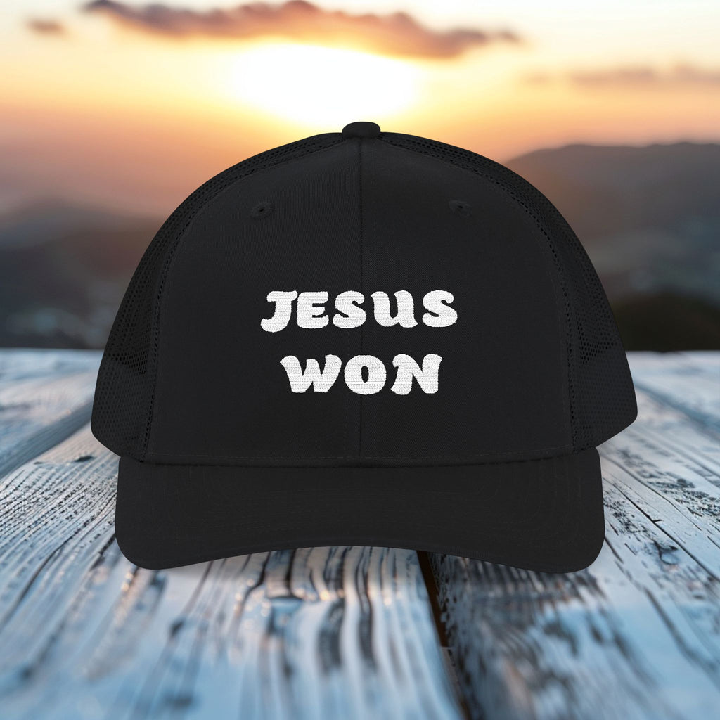 Jesus Won – Richardson 112 Snapback Trucker Hat | Christian Headwear - My Faith My Father