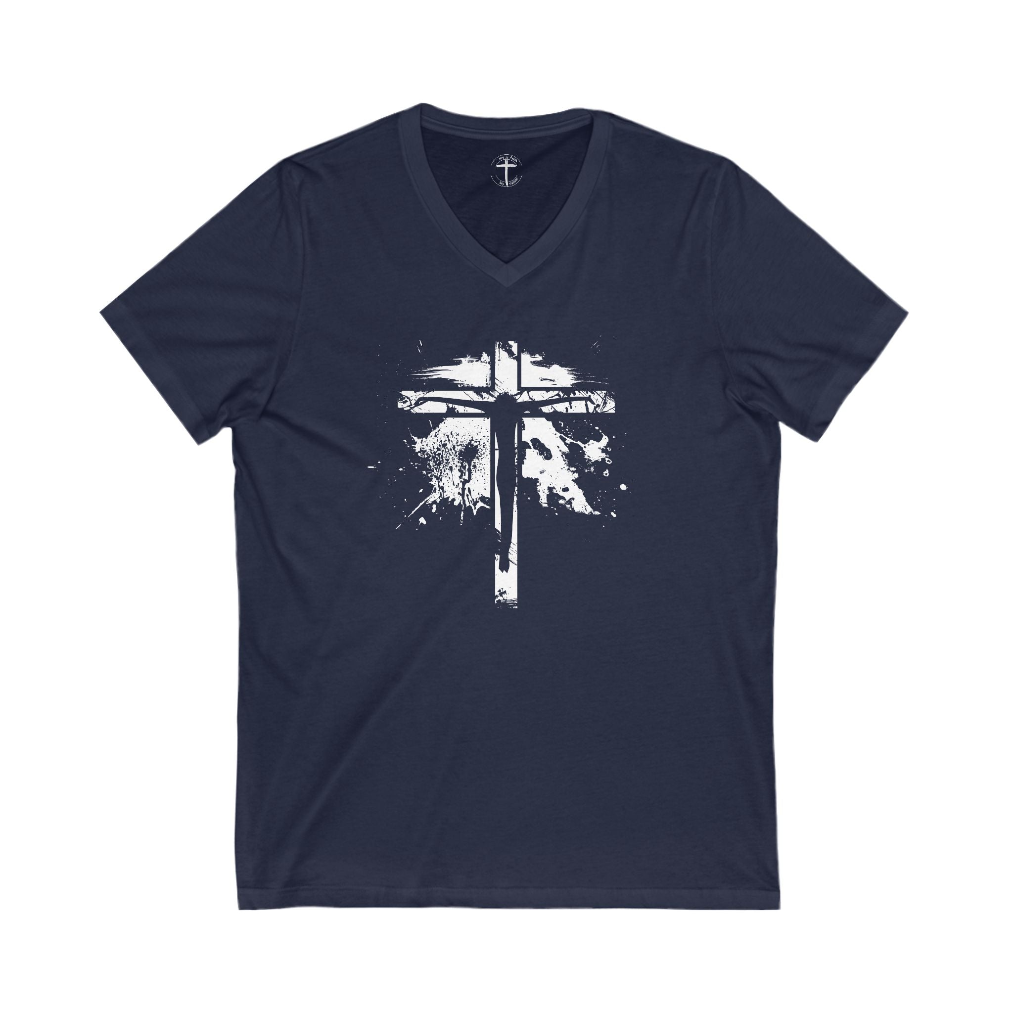 Jesus On Cross Unisex V-Neck T-Shirt