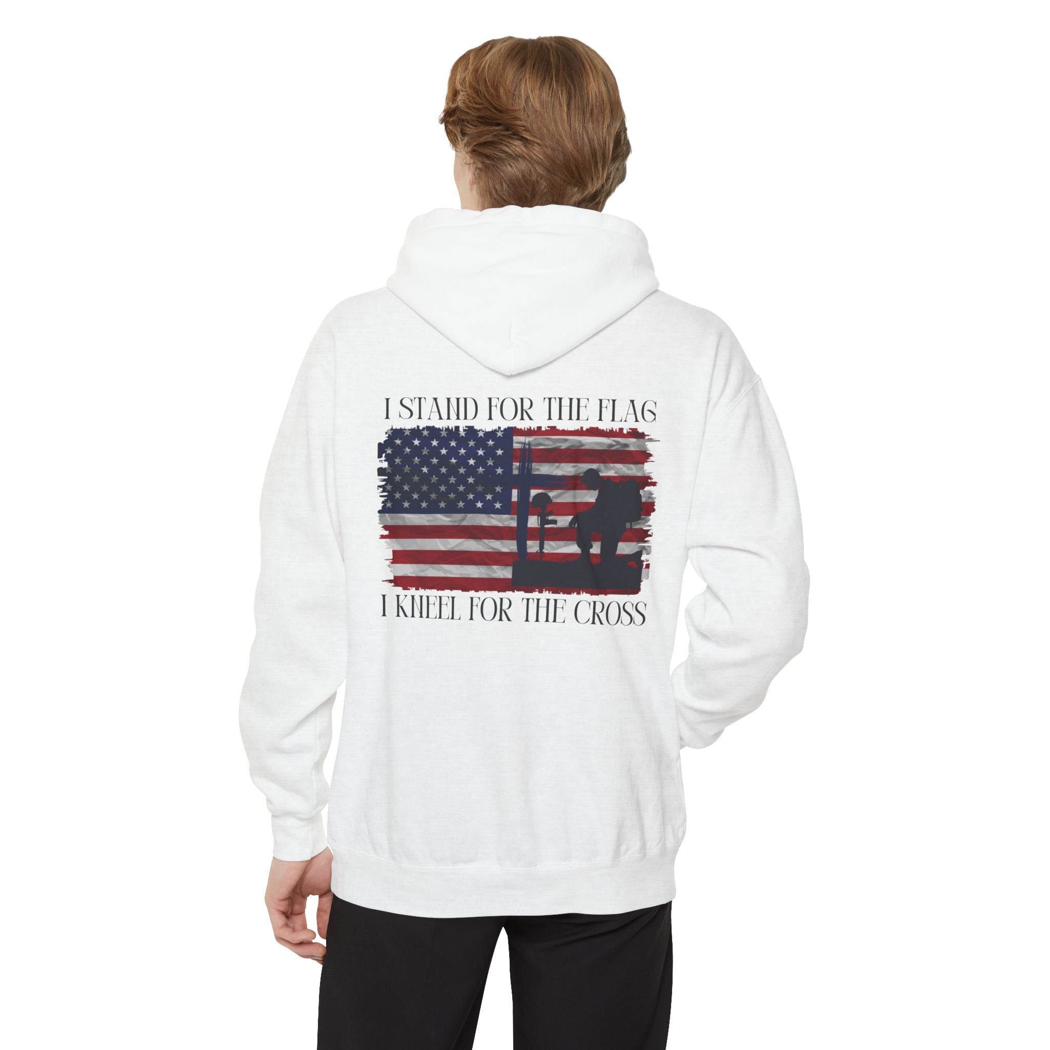 I Stand for the Flag, I Kneel for the Cross Unisex Relaxed Fit Hoodie