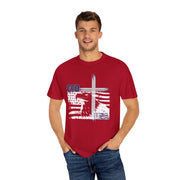 God + USA Unisex Relaxed Fit Garment-Dyed T-shirt, Christian Inspirational Tee - My Faith My Father