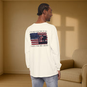 I Stand for the Flag, I Kneel for the Cross Unisex Relaxed Fit Long Sleeve T-Shirt - My Faith My Father