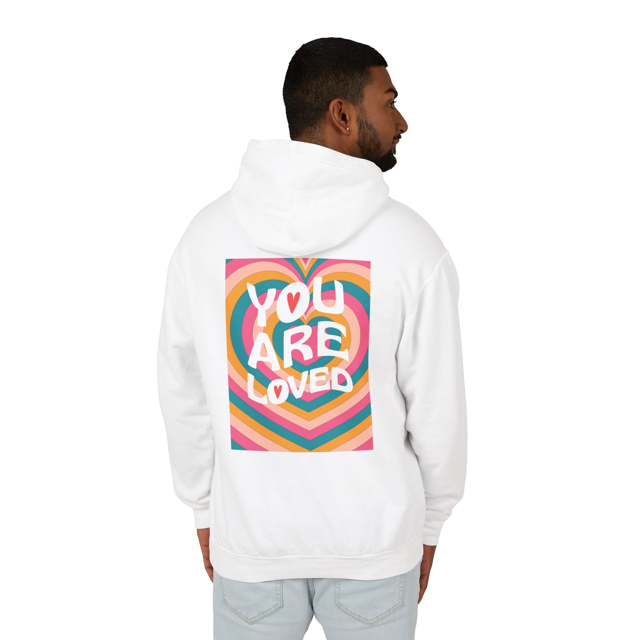 You Are Loved Retro, Unisex, Relaxed Fit, Lightweight Hooded Sweatshirt