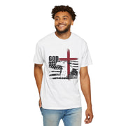 God + USA Unisex Relaxed Fit Garment-Dyed T-shirt, Christian Inspirational Tee - My Faith My Father