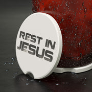 Rest in Jesus Soapstone Car Coaster - My Faith My Father