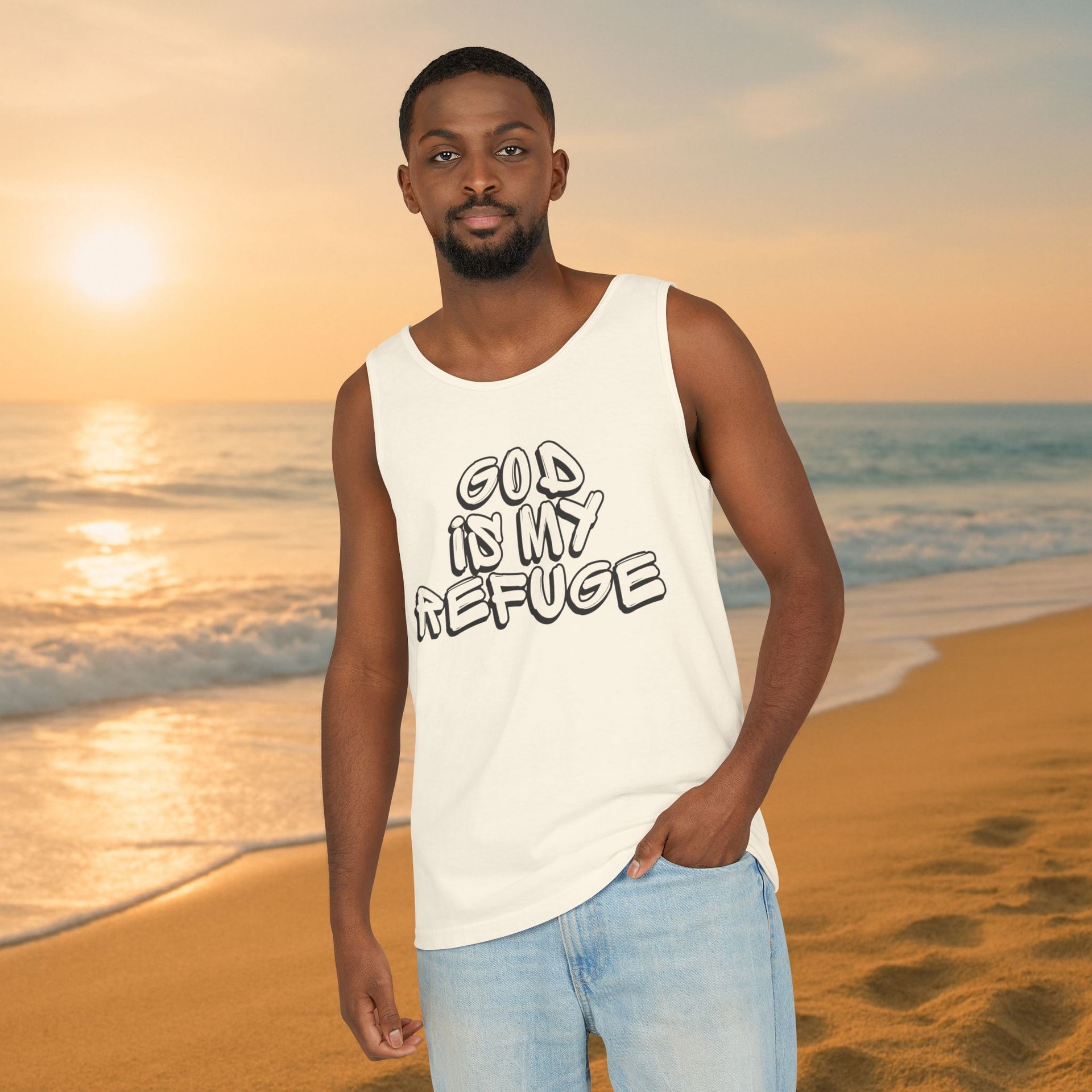 God is My Refuge Unisex Relaxed Fit Tank Top - My Faith My Father