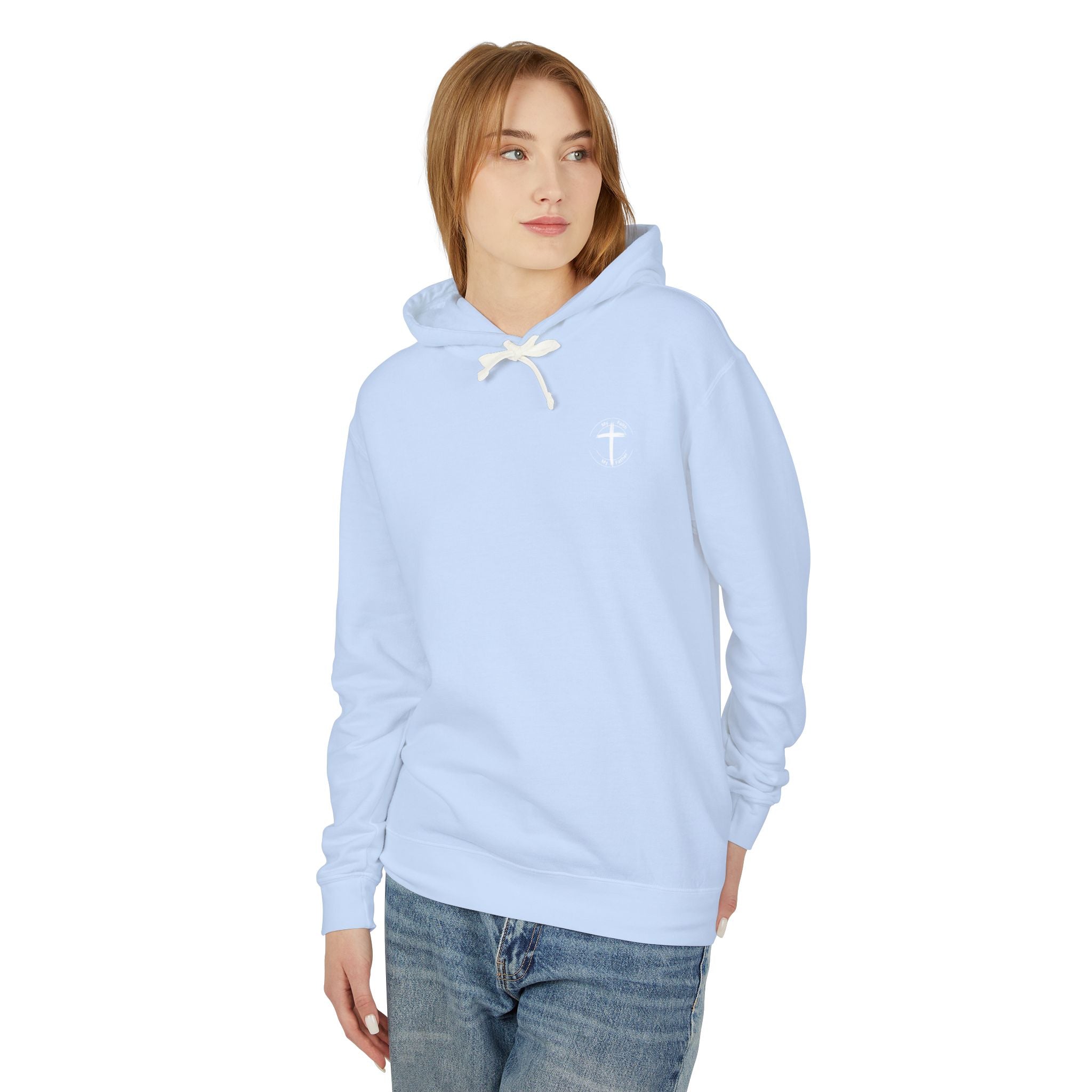 God Will Never Leave You Unisex Relaxed Fit Lightweight Hooded Sweatshirt