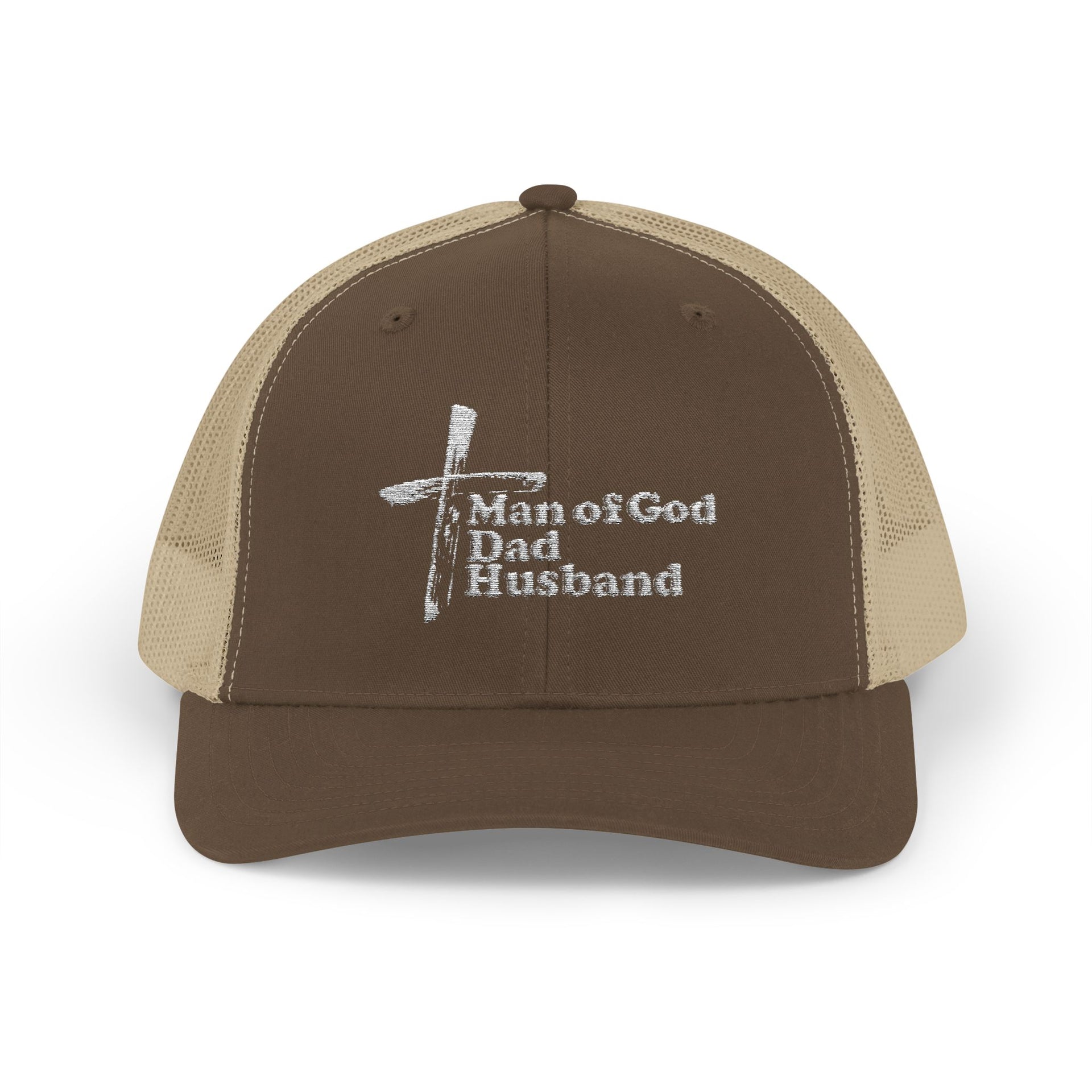 Man of God, Dad, Husband Snapback Trucker Hat - My Faith My Father