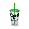 God Is Enough Sunsplash 16oz Tumbler With Straw - My Faith My Father