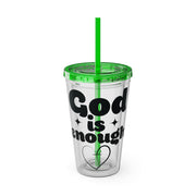 God Is Enough Sunsplash 16oz Tumbler With Straw - My Faith My Father