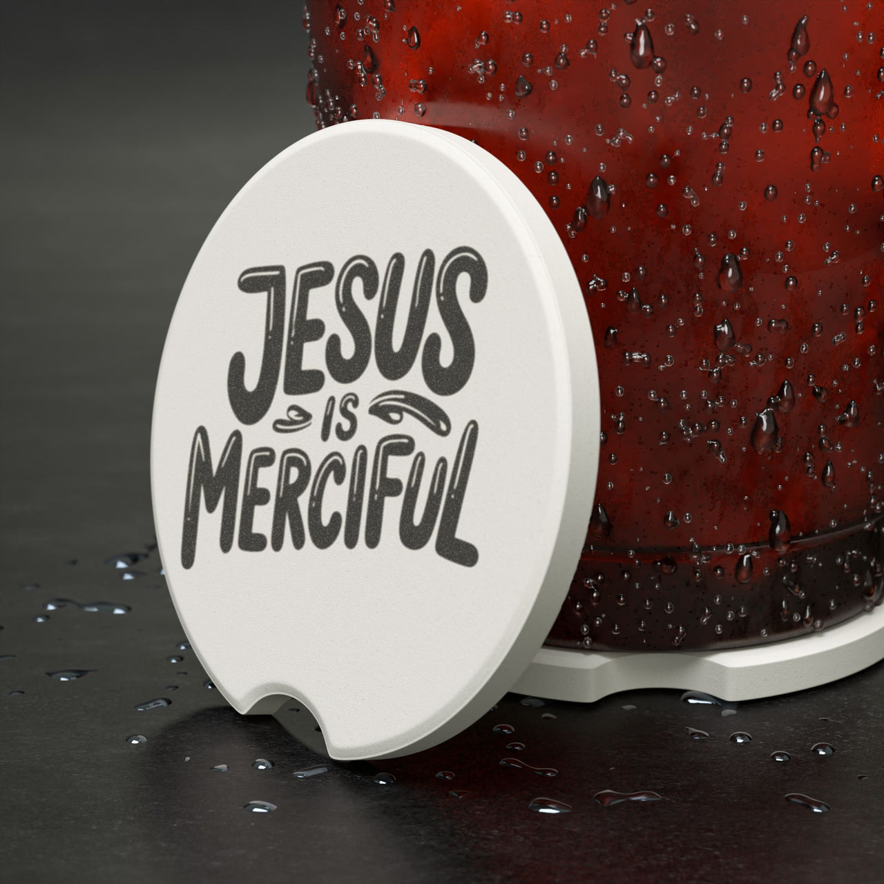 Jesus Is Merciful Soapstone Car Coaster