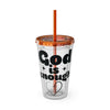 God Is Enough Sunsplash 16oz Tumbler With Straw - My Faith My Father