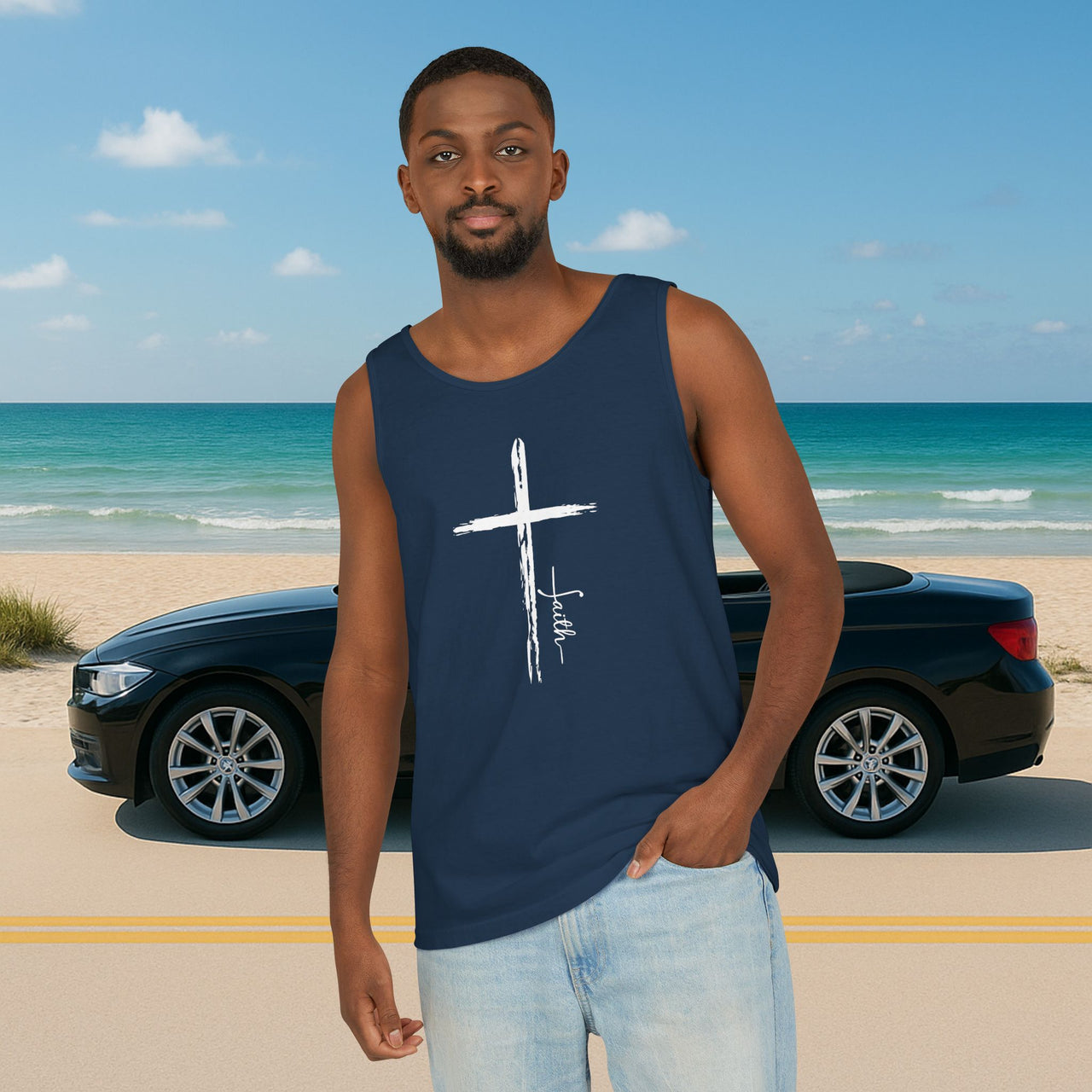 Cross With Faith Unisex Relaxed Fit Tank Top - My Faith My Father