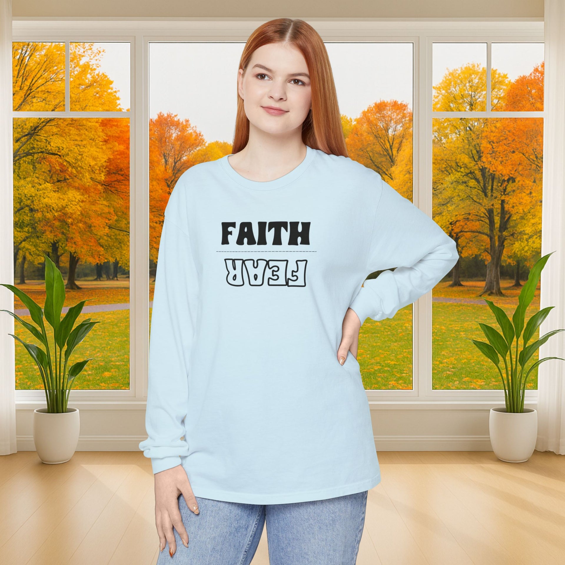 Faith Over Fear Unisex Relaxed Fit Long Sleeve T-Shirt - My Faith My Father