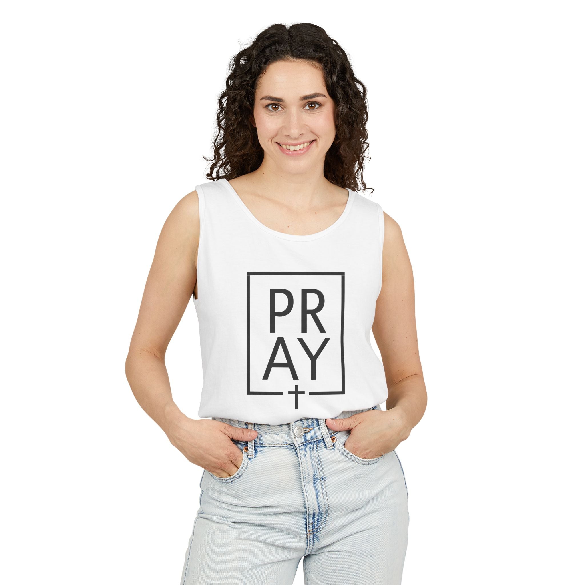 Pray + Cross Unisex Relaxed Fit Tank Top