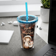 Jesus Is My Shepherd Sunsplash 16oz Tumbler With Straw - My Faith My Father