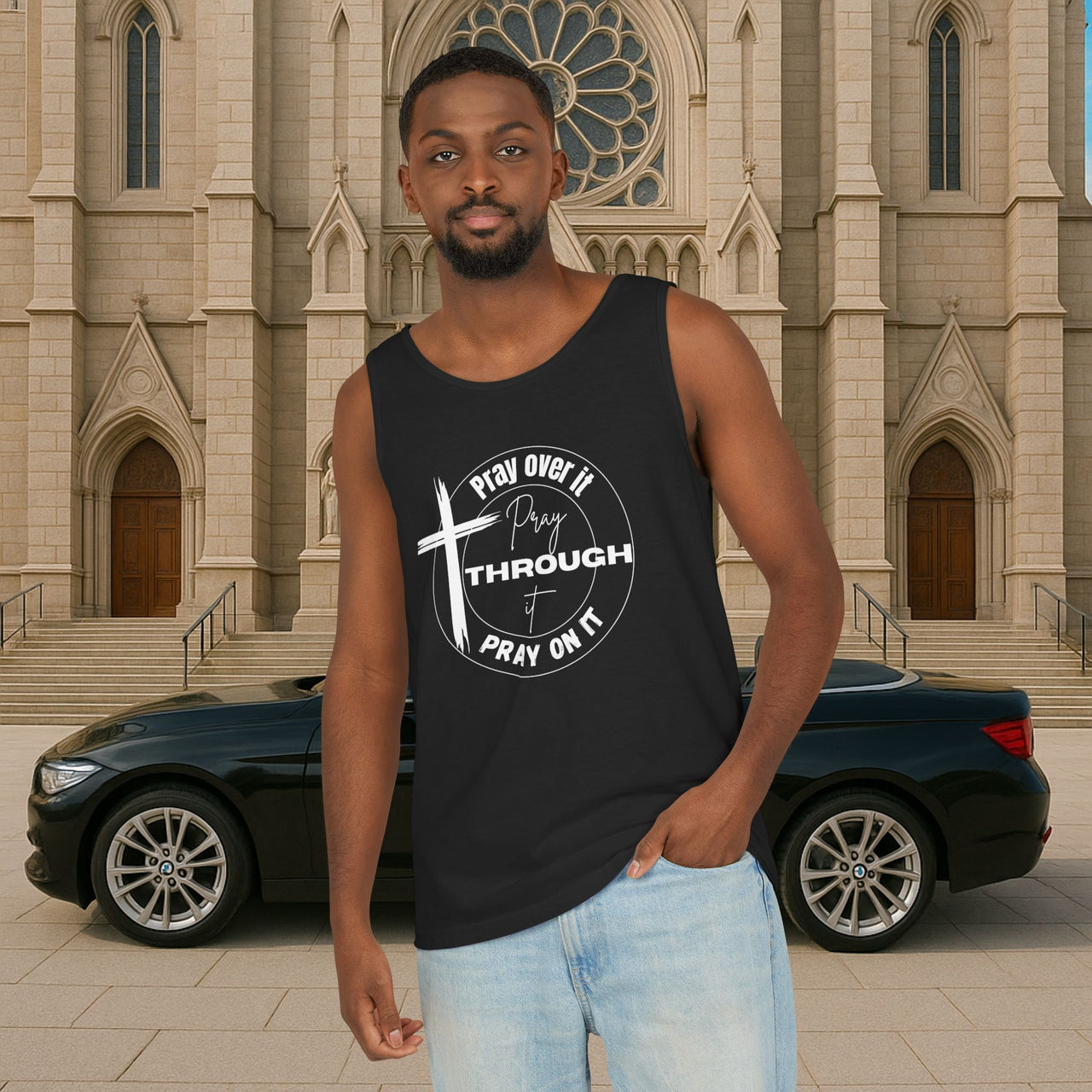 Pray Over It Unisex Relaxed Fit Tank Top - My Faith My Father