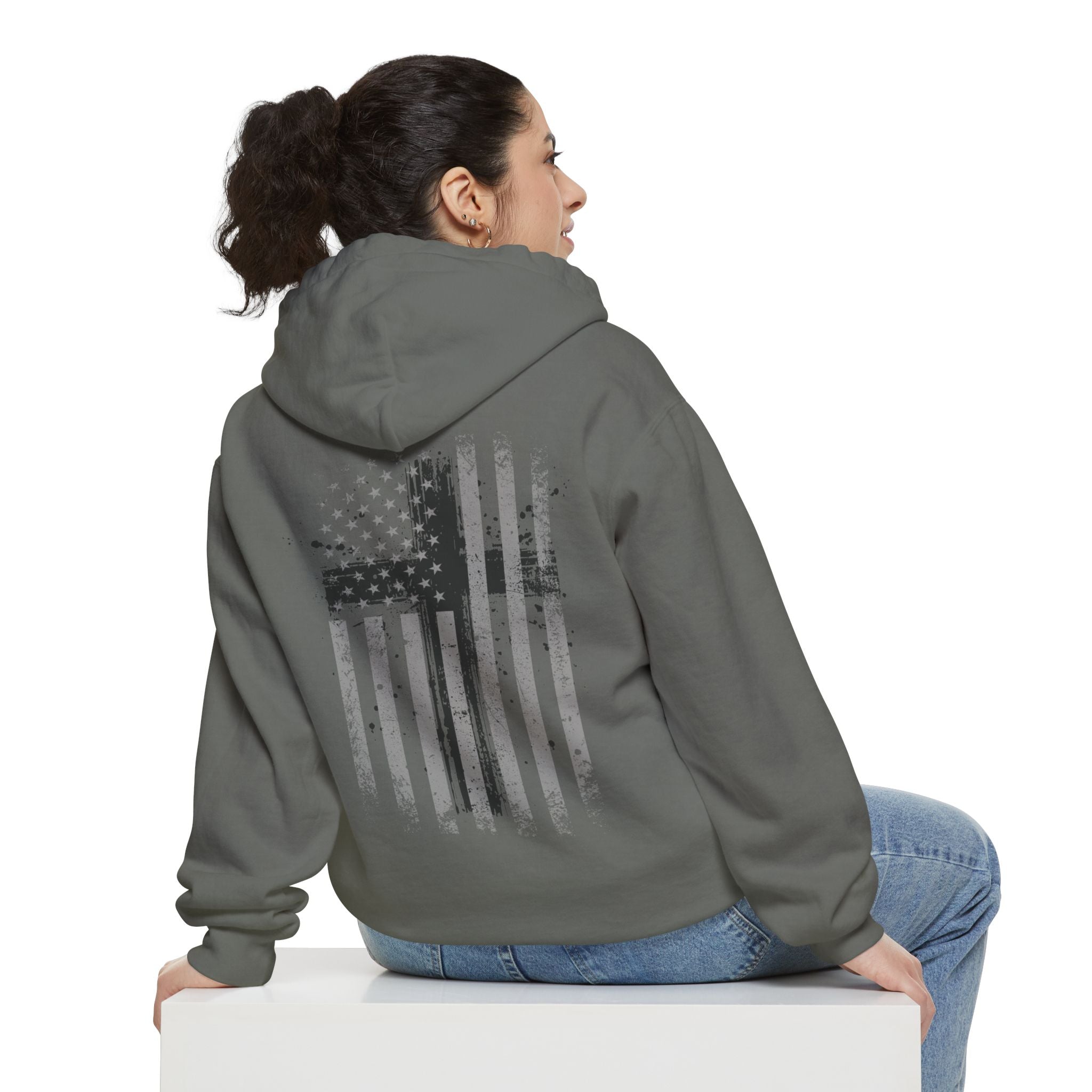 Flag With Cross Unisex Relaxed Fit Hoodie