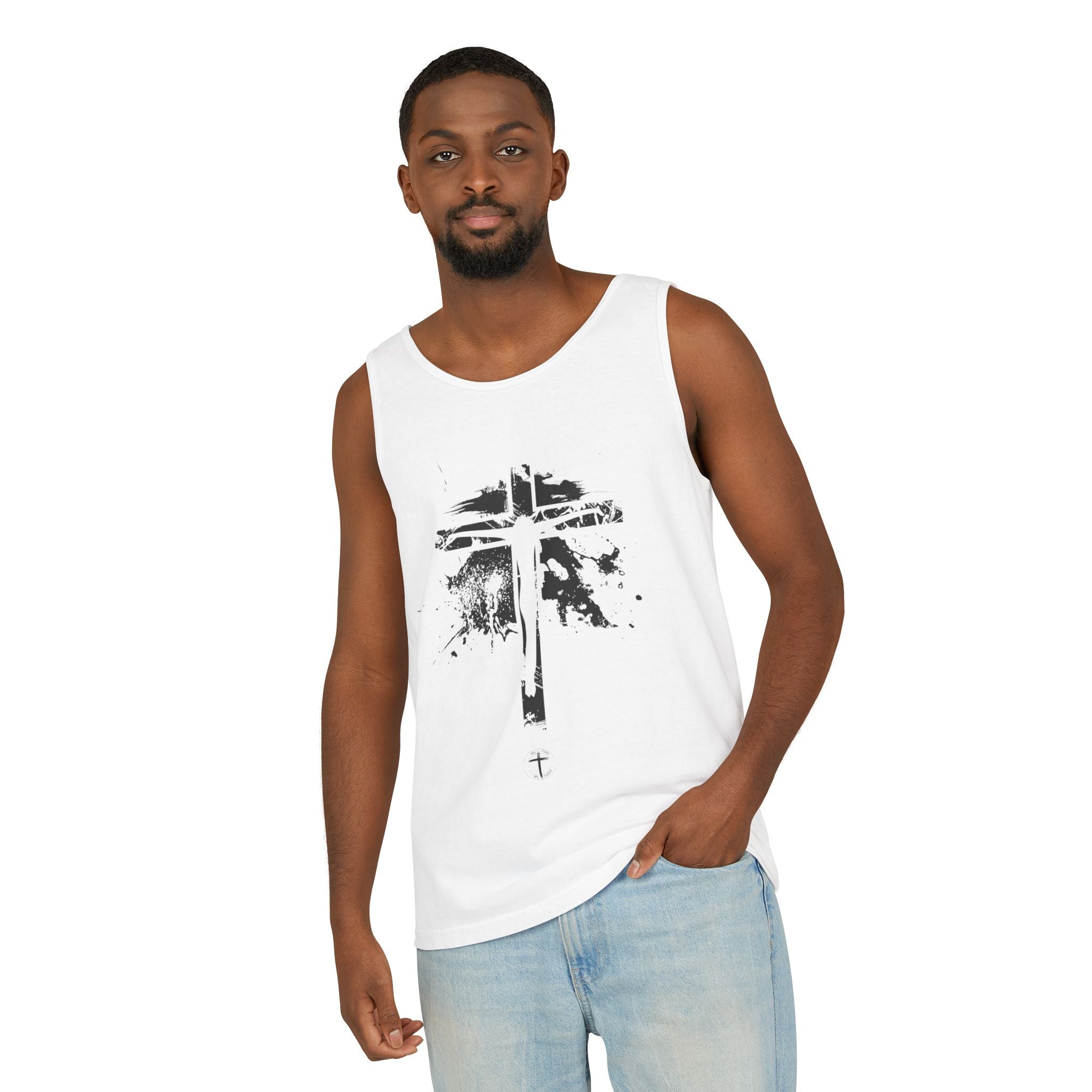 Jesus On Cross Relaxed Fit Tank Top