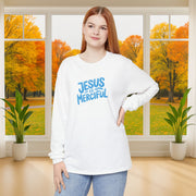 Jesus is Merciful Unisex Relaxed Fit Long Sleeve T-Shirt - My Faith My Father