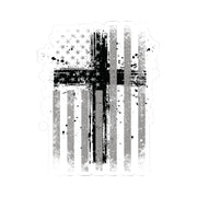 American Flag With Cross Kiss-Cut Stickers - My Faith My Father
