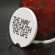 The Way The Truth The Life Soapstone Car Coaster - My Faith My Father