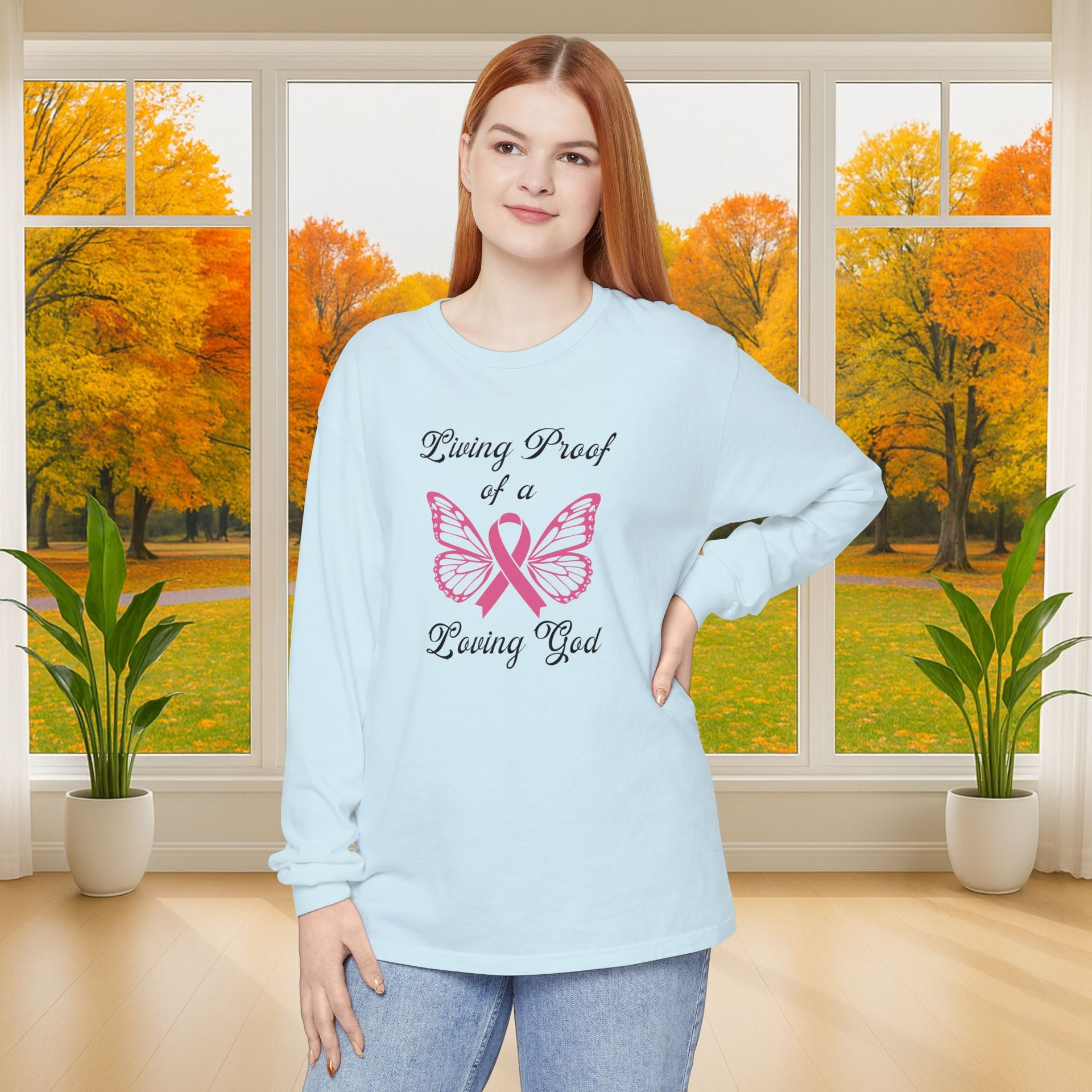 Living Proof Of A Loving God Butterfly Unisex Relaxed Fit Long Sleeve T-Shirt - My Faith My Father