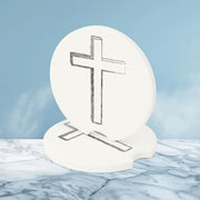 Cross Soapstone Car Coaster - My Faith My Father