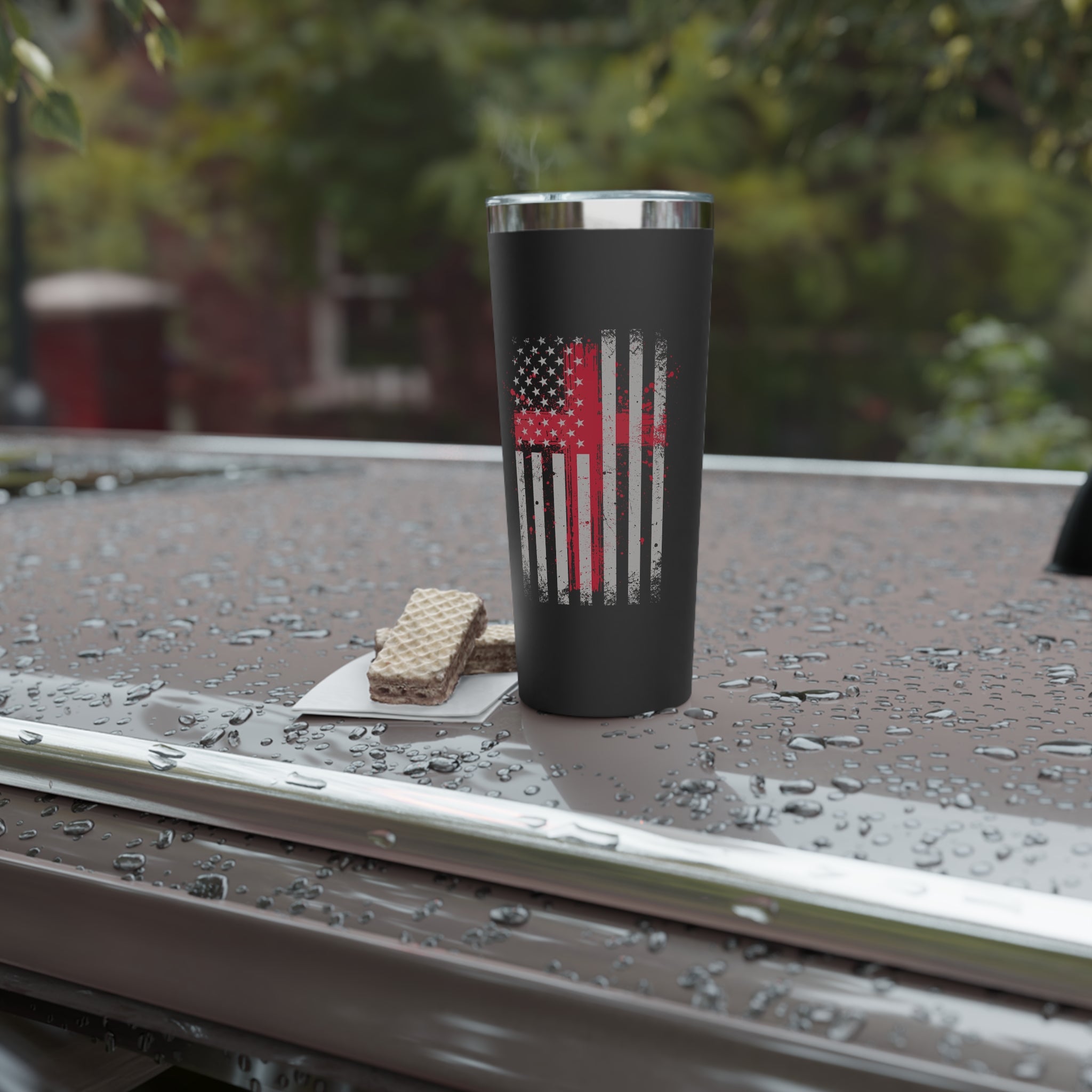 Flag With Cross 22oz Copper Vacuum Insulated Tumbler