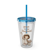 Jesus Is My Shepherd Sunsplash 16oz Tumbler With Straw - My Faith My Father