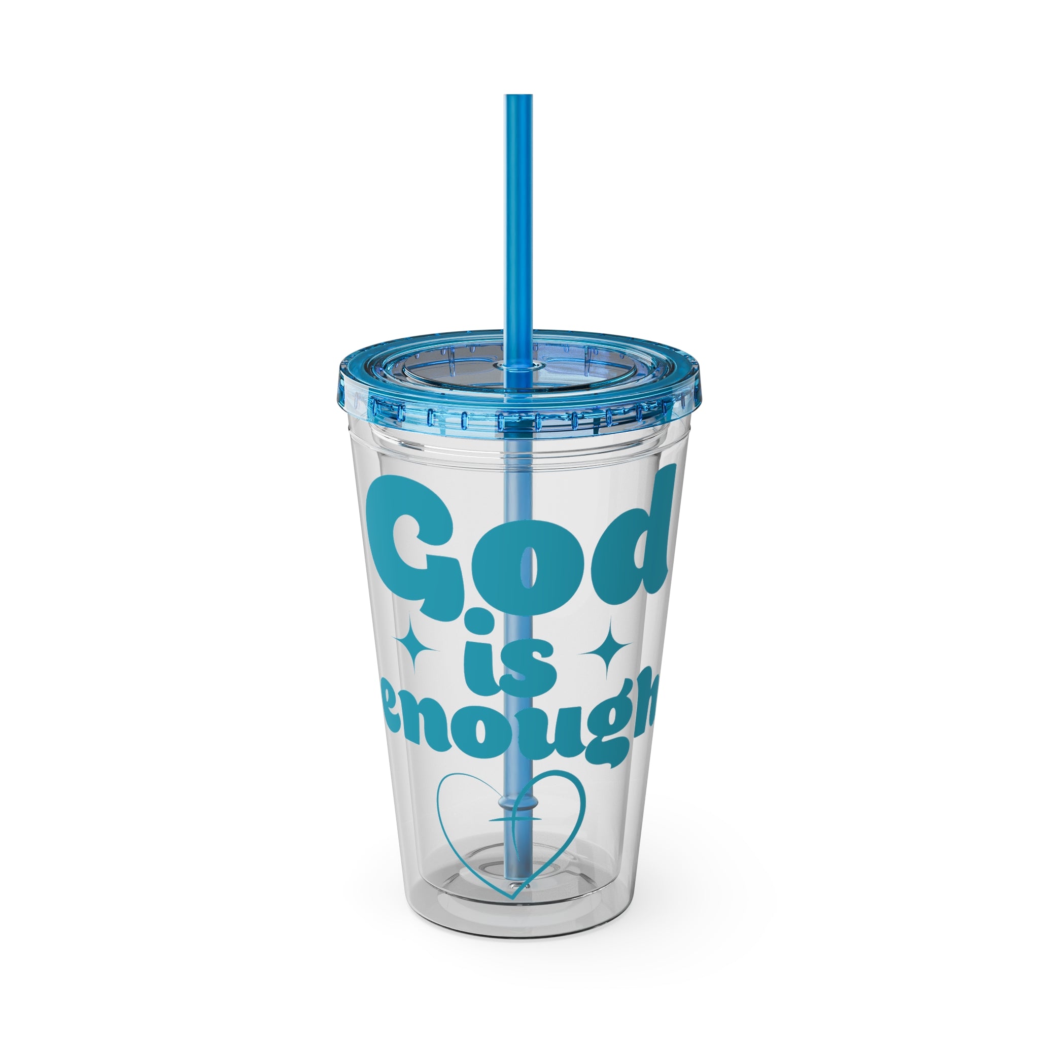God Is Enough Sunsplash 16oz Tumbler With Straw