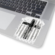 American Flag With Cross Kiss-Cut Stickers - My Faith My Father