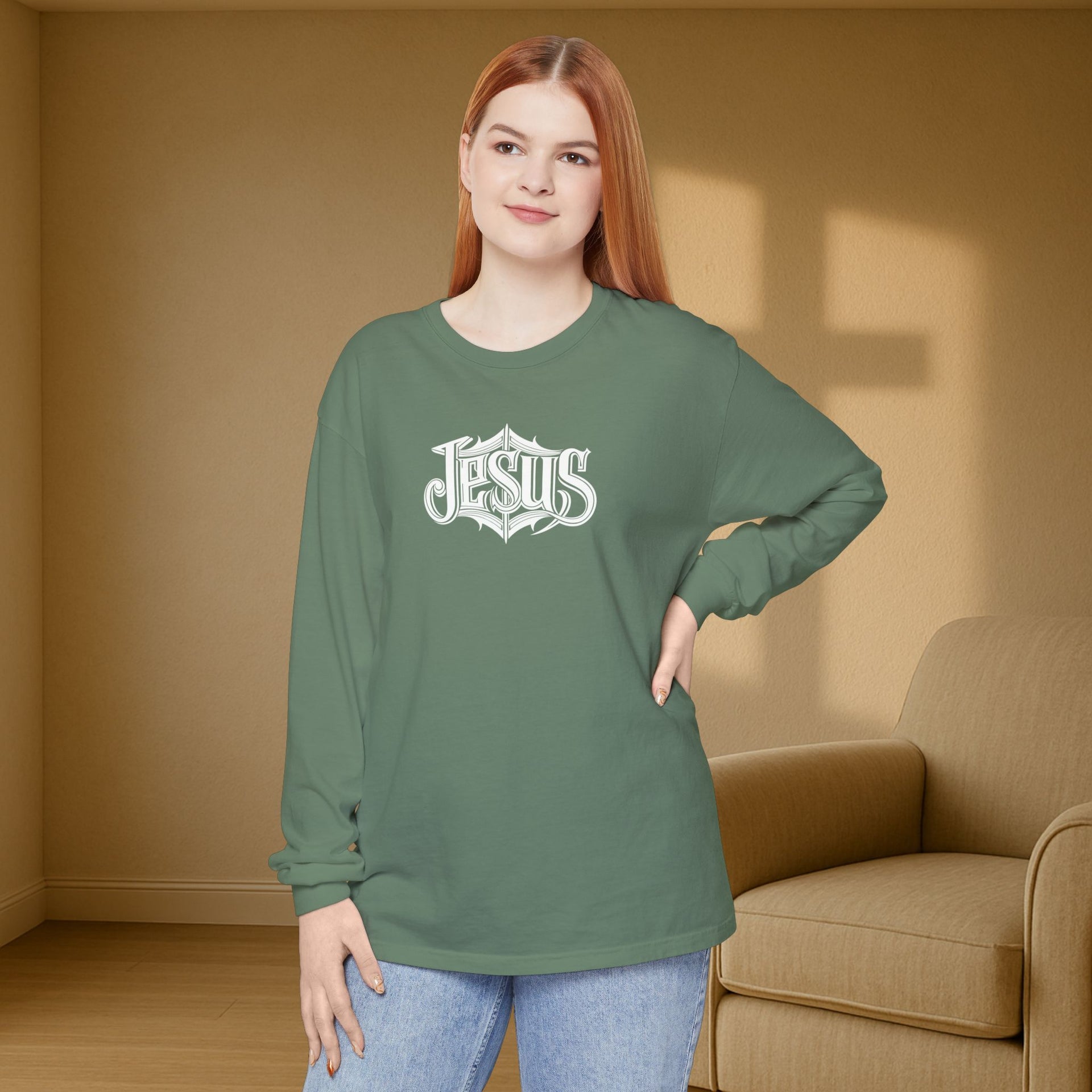 Jesus Unisex Relaxed Fit Long Sleeve T-Shirt - My Faith My Father