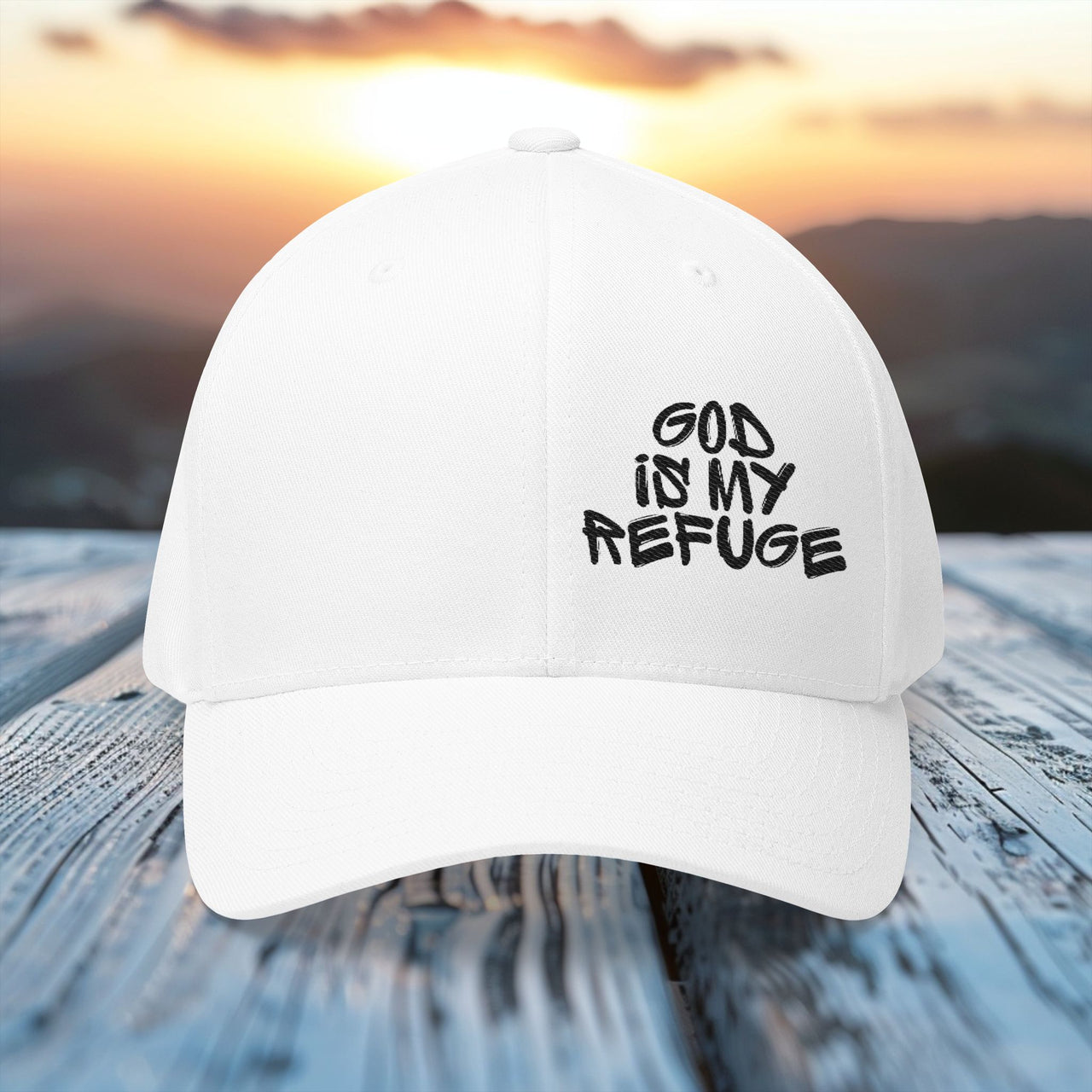 God Is My Refuge – Christian Flexfit Hat - My Faith My Father