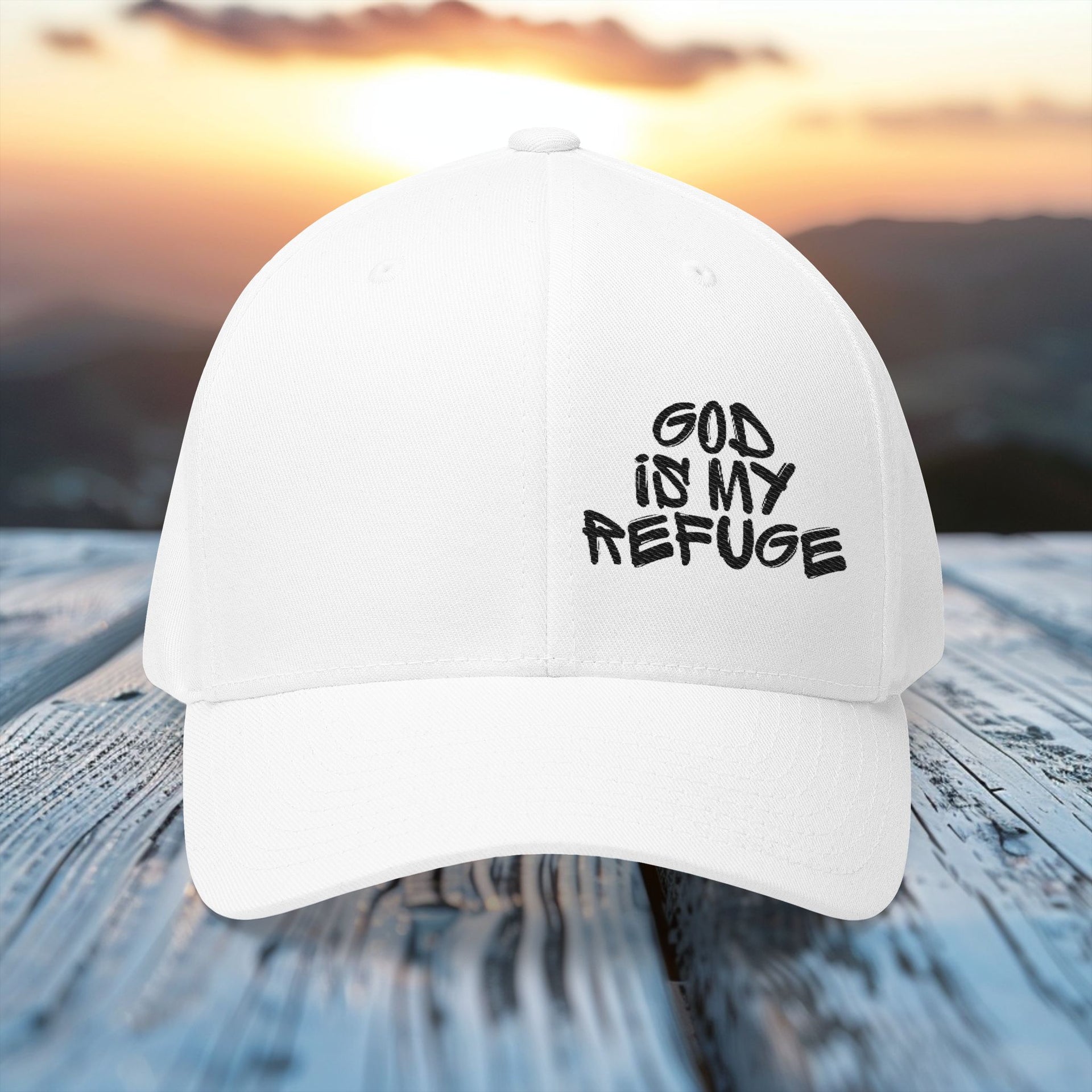 God Is My Refuge – Christian Flexfit Hat - My Faith My Father