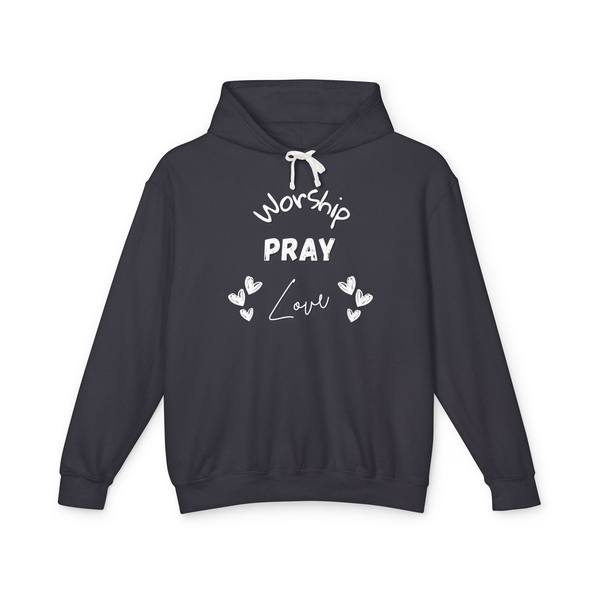 Worship, Pray, Love Unisex Lightweight Hooded Sweatshirt